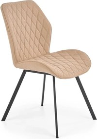 Scaun K360 bej/negru, stofa clasica/metal, 51x64x90 cm