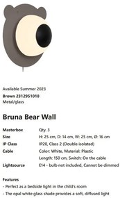 Aplica de perete pentru camera copii Bruna Bear