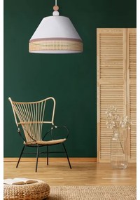 Duolla - Lustră pe cablu AVIGNON 1xE27/15W/230V d. 50 cm albă/ratan