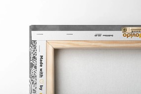 Tablou elementele unei Mandale florale în design alb-negru