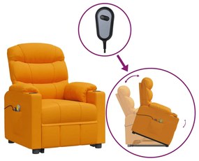 3143552 vidaXL Fotoliu masaj rabatabil electric ridicare galben închis textil