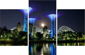 Tablou cu lună plină în grădinile din Singapur (90x60 cm)