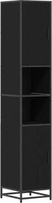 vidaXL Set de mobilier pentru baie Stejar Negru 35 x 37,5 x 188,5 cm