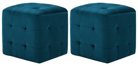 278384 vidaXL Taburet, 2 buc., albastru, 30 x 30 x 30 cm, țesătură catifea