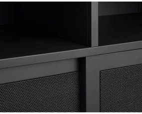 Dulap negru din metal cu ușă glisantă 90x140x40 cm Veep – Unique Furniture