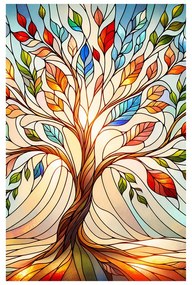 Tablou cu arborele vieții cu frunze multicolore