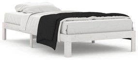 810356 vidaXL Cadru de pat, alb, 100x200 cm, lemn masiv de pin