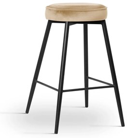 Scaun de bar Circo bej picioare negru - H68 cm