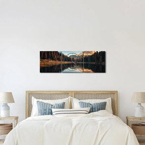 Tablou - Alpi, Italia, Dolomiți, Lago Antorno (cu ceas) (90x30 cm)