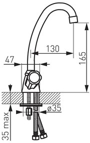 Baterie lavoar, Ferro, Standard, pipa mobila, crom