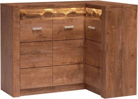 Comoda de colt INFINITY I-15, frasin deschis, PAL melaminat, 131/90x42