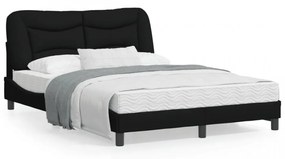 Cadru de pat cu lumini LED, negru, 120x200 cm, textil