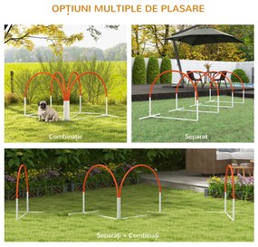 PawHut Kit de Antrenament cu Obstacole pentru Animale de Companie, Set Echipament de Agilitate pentru Câini, 89x69x99 cm, Portoccaliu | Aosom Romania