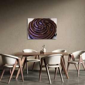 Tablou pe sticlă - Cupcake din ciocolată (70x50 cm)