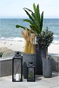 Lanterne decorative Casa, oțel/vidră, negru, set de 2