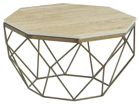 Masuta de cafea rotunda, Travertin, Bej, DIAMOND 70cm