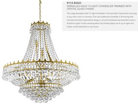 Lustra XXL cristal casa scarii design LUX Versailles 13L 9112-82GO SRT