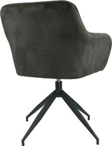 Scaun pivotant, ţesătură de catifea maro/negru, VELEZA NEW