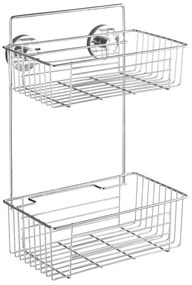 Etajeră cu două rafturi Wenko cu sistem de prindere Vacuum-Loc Bari, până la 33 kg