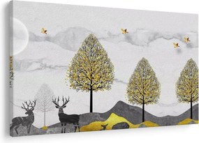Tablou cu cerbi pictați (90x60 cm)