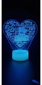 Lampa LED 3D "Te iubesc" in limbi diferile