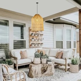 Lustră pe cablu Immax 08259L PELO 1xE27/40W/230V d. 35 cm ratan