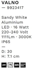 Aplica LED ambientala iluminat exterior IP65 VALNO D-30cm