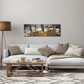 Tablou cu două cetăți (cu ceas) (90x30 cm)