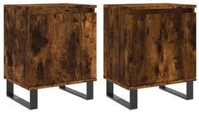 vidaXL Noptiere, 2 buc., stejar fumuriu, 40x30x50 cm, lemn compozit