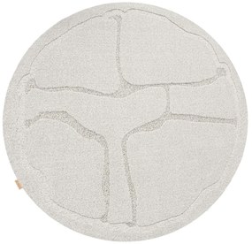 Covor gri deschis rotund din lână ø 120 cm Morphic Organica – Agnella