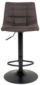 Taburet de bar Middelfart, microfibră, gri închis, picioare negre