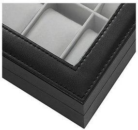 Cutie pentru ceasuri, Songmics, capacitate 20.2 x 25.5 x 7.8 cm, JWB010BK, Gri