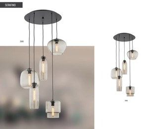 Lustra cu 5 Pendule sticla design decorativ SERAFINO