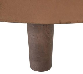 Bancheta textil maro picioare lemn