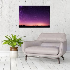 Tablou pe sticlă cu cerul și stea căzând (70x50 cm)