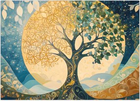 Tablou pe sticlă – Arborele vieții în lună (70x50 cm)