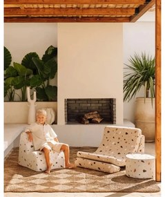Fotoliu de copii alb cu tapițerie din țesătură bouclé/cu tapițerie din chenille Terrazzo Cloud – Wigiwama