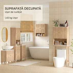 HOMCOM Dulap sub lavoar cu 2 uși, cu raft reglabil, cu efect de marmură și stejar | Aosom Romania