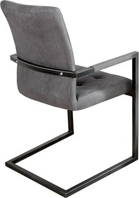 Set de 2 scaune cu brate, design industrial style, Oxford gri A-36960 VC