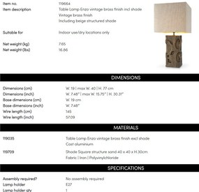 Veioza, Lampa de masa design LUX, Aluminiu, Tesatura, Enzo
