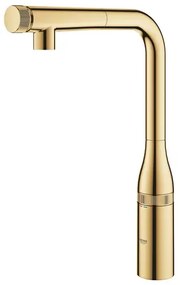 Baterie bucatarie cu dus extractibil Grohe Essence SmartControl auriu lucios Cool Sunrise