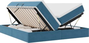 vidaXL Pat cu saltea și spațiu de depozitare 200 x 200 cm Catifea