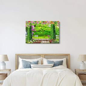 Tablou - Grădina magică cu lebede (90x60 cm)