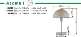 Veioza/Lampa de masa moderna ATOMA I negru