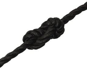 Franghie de lucru, negru, 20 mm, 100 m, polipropilena 1, Negru, 100 m, 20 mm