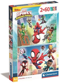 Omul Păianjen Spidey Puzzle Clementoni de 2x60 piese