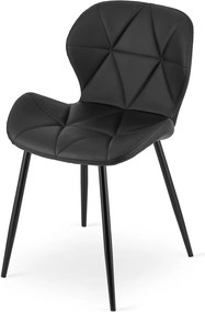 Scaun de masa MANGO din piele ecologica cu picioare negre, negru