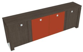 Dulap mic Verno+ S 260 x 46 x 90 cm, uși combinate, stejar antracit / portocaliu