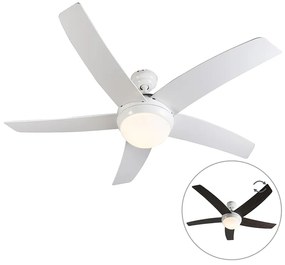 Ventilator de tavan alb cu imprimeu lemn 132cm cu telecomandă - Cool