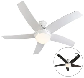 Ventilator de tavan alb cu imprimeu lemn 132cm cu telecomandă - Cool